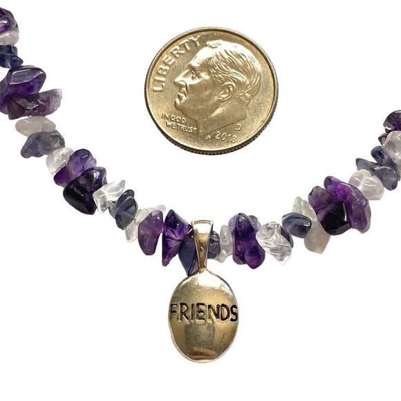 OQ# Natural Amethyst & White Agate & Sterling 925 Silver Bracelet - Picture 7 of 9